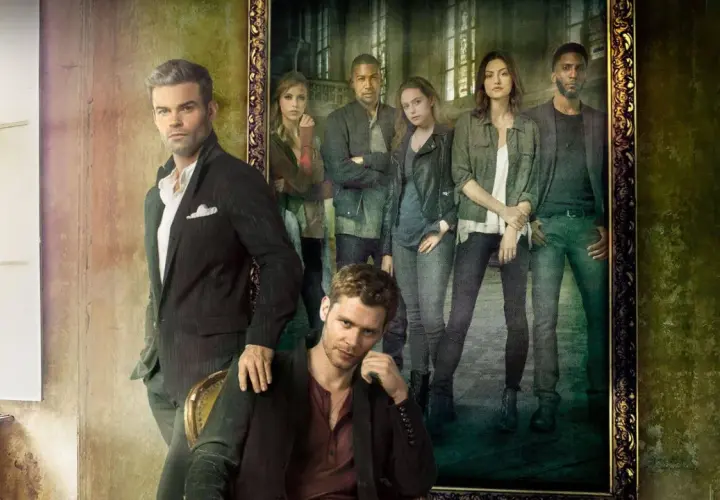 The Originals obsada: Elijah, Klaus, Rebekah, Freya, Kol i Hayley pozują do portretu.