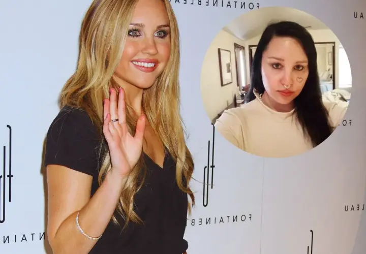 Amanda Bynes w dwóch odsłonach. Wesoła blondynka i jej obecny wizerunek z serduszkiem na policzku. Ona to on obsada.
