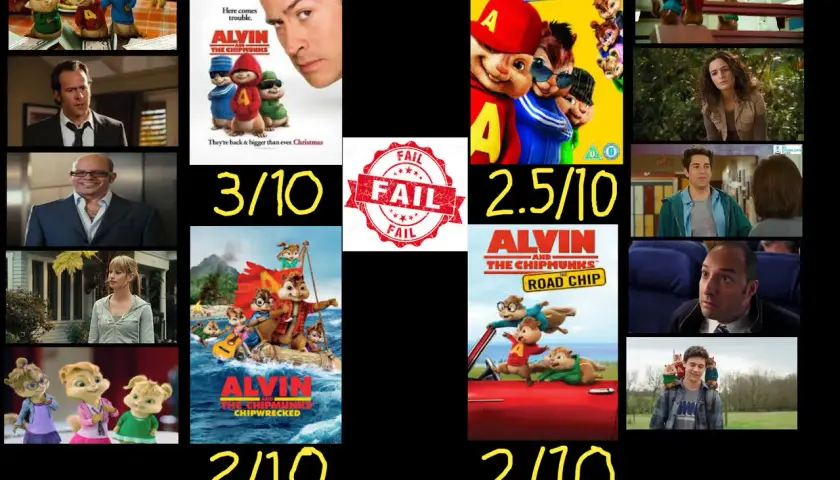 Alvin i Wiewiórki obsada: kadry z filmów i aktorzy. Wiewiórki w różnych odsłonach, oceny filmów: 3/10, 2.5/10, 2/10.