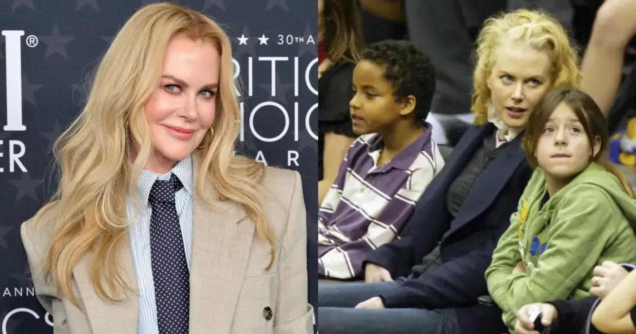 Nicole Kidman z dziećmi na trybunach. Aktorka ma czwórkę dzieci.