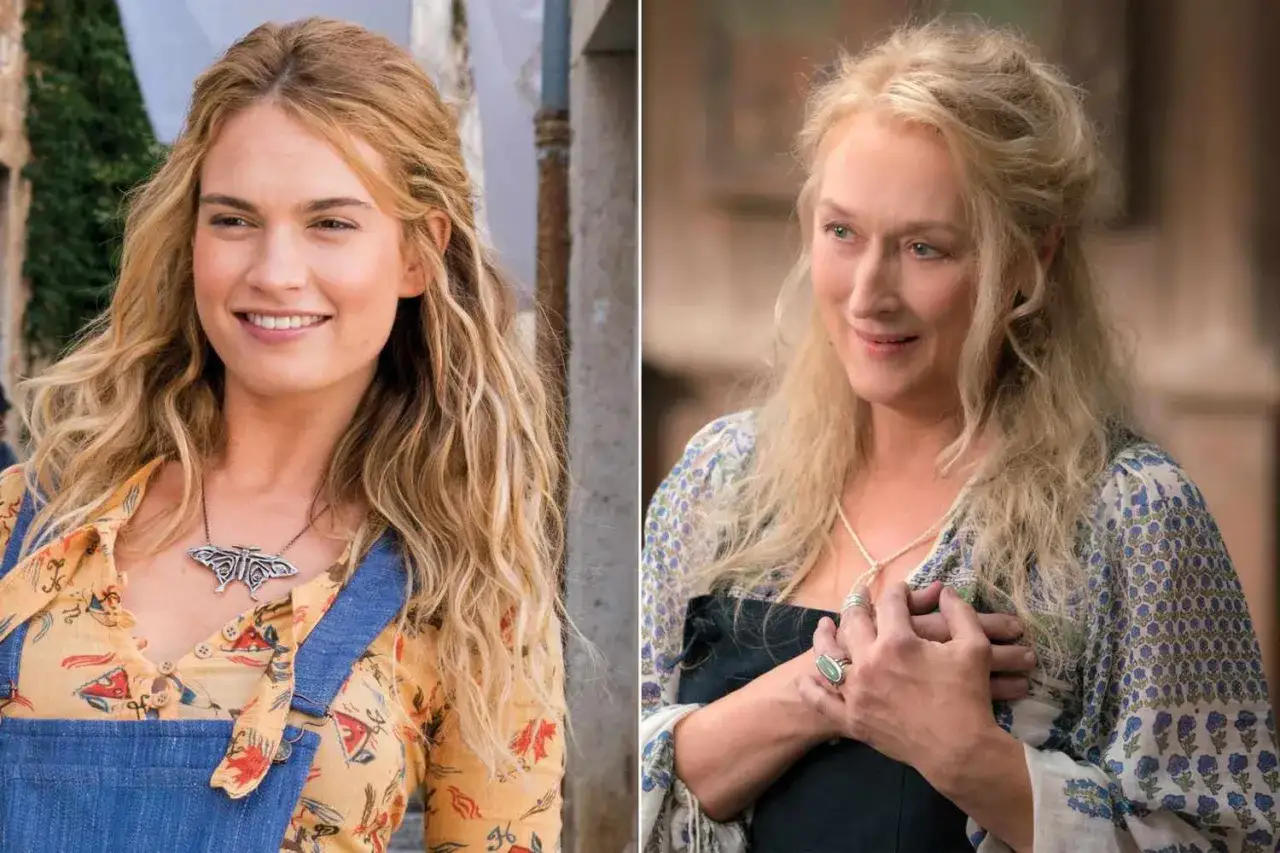 Mamma Mia! Here we go again obsada: Lily James i Meryl Streep jako Donna i jej młodsza wersja.